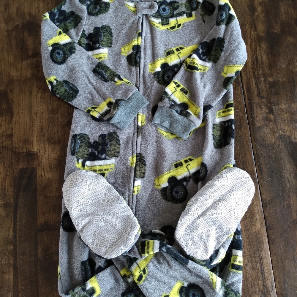 Carter's 4T Fleece Pajamas with monster trucks